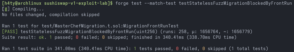 Stateless fuzz test output